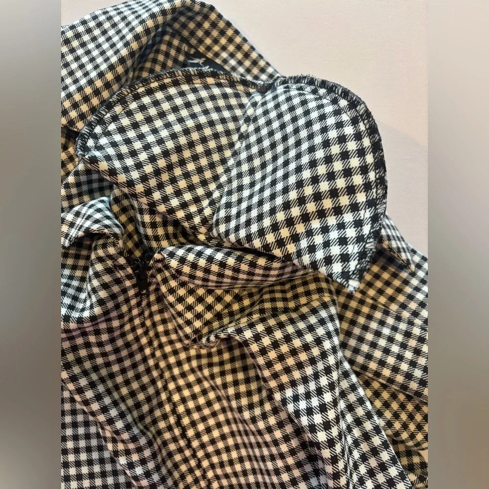 VINTAGE ALL ABOUT JAZZ Women’s Gingham Zip Up Collared Jacket Cropped Size‎ 5/6